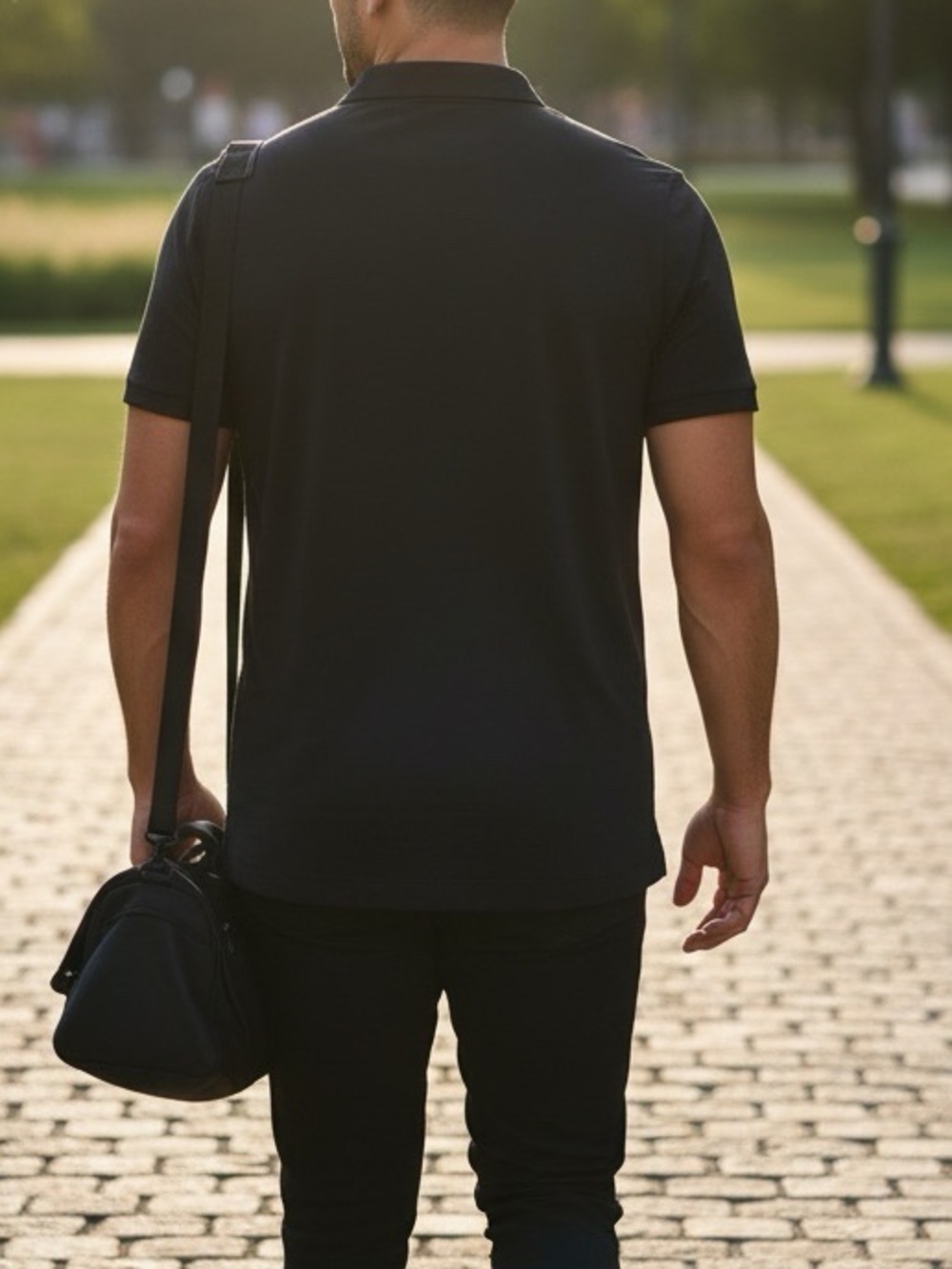 LULULEMON ATHLETICA Propel Dark Blue Performance Polo - Picture 4 of 5